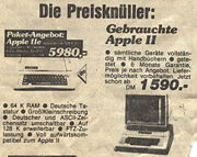 Zeitungsausriss mit der Werbung für einen Apple IIe (Juni 1983)