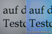 Yellow Dots: Der versteckte Code auf dem Ausdruck in Form von winzigen gelben Punkten am Beispiel eines HP Color Laserjet 3700.