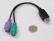 Adapter für den Anschluss von PS/2-Geräten an die USB-Schnittstelle