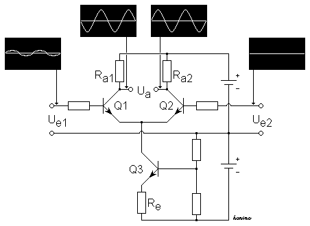 Aufbau eines Differenzverstärkers