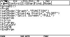 Programmeditor für TI-Basic auf dem Voyage 200